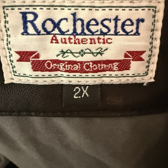 Rochester Mens Black Lambskin Leather Full Zip Jacket Size 2X Pockets Drawstring - Picture 16 of 16